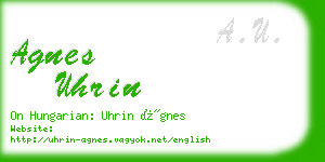 agnes uhrin business card